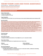 SHORTTERM CASH AND FOOD ASSISTANCE