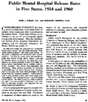 Public Mental Hospital Release Rates In Five States 1954 And 1960