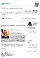 National Firefighter Registry quarterly newsletter  Fall 2022