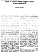 Effects of seasons and sociological variables on suicidal behavior