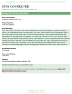 STAY CONNECTED EvidenceInformed for Retention in HIV Care