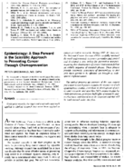 Epidemiology A Step Forward In The Scientific Approach To Preventing Cancer Through Chemoprevention