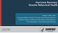Hurrican Recovery Disaster Behavioral Health