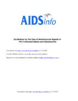 Guidelines for the use of antiretroviral agents in HIV1infected adults and adolescents