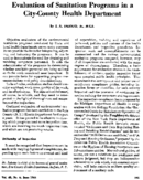 Evaluation of sanitation programs in a citycounty health department