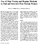 Use Of Skip Tracing And Regular Methods To Find And Interview Post Partum Women