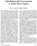 High Radium226 Concentrations In Public Water Supplies