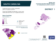 SC Congressional District 01 Stroke and Federally Qualified Health Centers Map 118th Congress