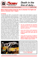 MotorVehicle Incident Claims the Life of a Volunteer Fire Fighter and Injures a Volunteer Chief  Virginia