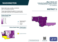WA Congressional District 03 Stroke and Federally Qualified Health Centers Map 119th Congress