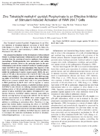 Zinc TetrakisNMethyl4Pyridyl Porphyrinato Is an Effective Inhibitor of StimulantInduced Activation of RAW 2647 Cells