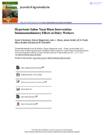 Hypertonic Saline Nasal Rinse Intervention Immunomodulatory Effects in Dairy Workers