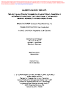 Indepth survey report field evaluation of Champion engineering controls designed to reduce occupational exposures during asphalt paving operations Manufacturer Champion Road Machinery Inc Paving contractor Rea Construction Paving location Ridgeland South Carolina