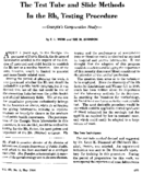The test tube and slide methods in the Rh0 testing procedure
