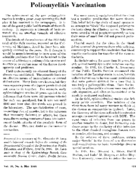 Poliomyelitis vaccination