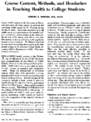 Course content methods and headaches in teaching health to college students