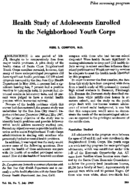 Health Study Of Adolescents Enrolled In The Neighborhood Youth Corps