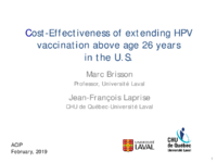 Costeffectiveness of extending HPV vaccination above age 26 years in the US