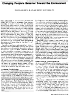 Changing peoples behavior toward the environment