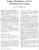 Supply distribution and use of poliomyelitis vaccine