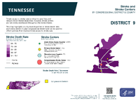 TN Congressional District 09 Stroke and Stroke Centers Map 118th Congress