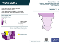 WA Congressional District 01 Stroke and Federally Qualified Health Centers Map 119th Congress