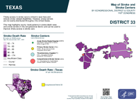 TX Congressional District 33 Stroke and Stroke Centers Map 119th Congress