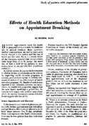 Effects Of Health Education Methods On Appointment Breaking