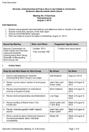 National Conversation on Public Health and Chemical Exposures Scientific Understanding Group Meeting No 9 Summary Teleconference August 3 2010 Final Document