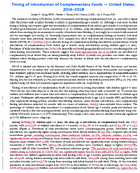 Supplementary Document Showing Detailed Changes to the Retracted and Republished Report Timing of Introduction of Complementary Foods  United States 20162018