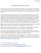 CDC Guideline Development Decision Tool
