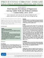 StateSpecific Prevalence of Depression Among Adults With and Without Diabetes  United States 20112019