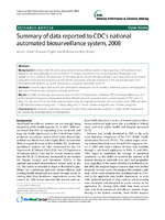 Summary of data reported to CDCs national automated biosurveillance system 2008