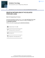 Benzene Metabolism by the Isolated Perfused Lung