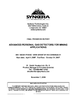 Advanced Personal Gas Detectors for Mining Applications Final Progress Report Phase I 2008