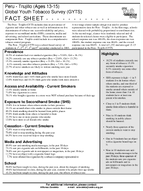 2003 Peru  Trujillo Ages 1315 Global Youth Tobacco Survey GYTS Fact Sheet