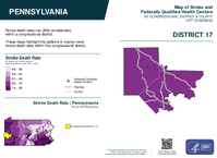 PA Congressional District 17 Stroke and Federally Qualified Health Centers Map 119th Congress