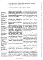 CaseCrossover Studies of Occupational Trauma Methodological Caveats