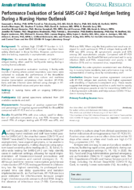 Performance Evaluation of Serial SARSCoV2 Rapid Antigen Testing During a Nursing Home Outbreak