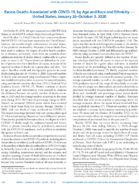 Excess Deaths Associated with COVID19 by Age and Race and Ethnicity  United States January 26October 3 2020