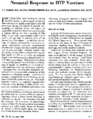 Neonatal response to DTP vaccines