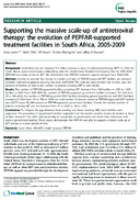 Supporting the massive scaleup of antiretroviral therapy the evolution of PEPFARsupported treatment facilities in South Africa 20052009