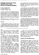 Strategic Planning For Public Health Practice Using Macroenvironmental Analysis