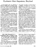 Psychiatric clinic outpatients Maryland