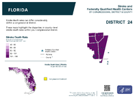 FL Congressional District 24 Stroke and Federally Qualified Health Centers Map 118th Congress