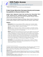 Protein Energy Malnutrition Decreases Immunity and Increases Susceptibility to Influenza Infection in Mice