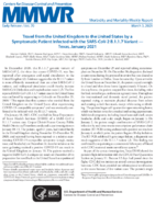 Travel From the United Kingdom to the United States by a Symptomatic Patient Infected with the SARSCoV2 B117 Variants  Texas January 2021
