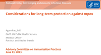 Considerations for longterm protection against mpox