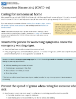 Coronavirus Disease 2019 COVID19 Caring for Someone at Home March 18 2020
