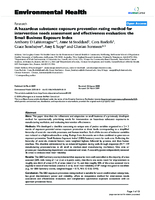 A hazardous substance exposure prevention rating method for intervention needs assessment and effectiveness evaluation the Small Business Exposure Index